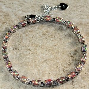Orange Fire Opal Oval Bracelet